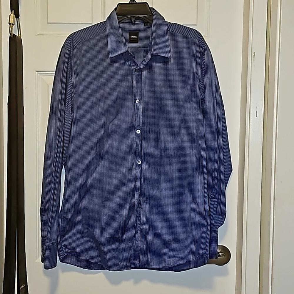BOSS Men's plaid/checkered dress shirt